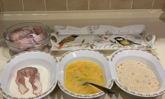 Rántott harcsaszeletek